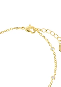 Gold Plated Cubic Zirconia Cross Bracelet