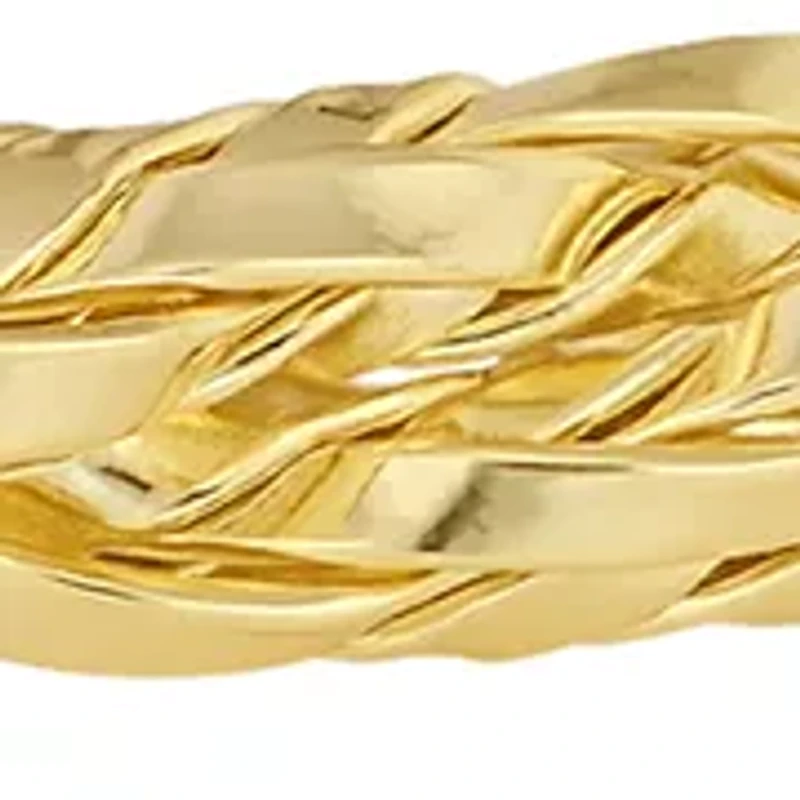 Gold Plated Double Row Twisted Cuff Bracelet