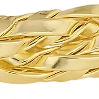 Gold Plated Double Row Twisted Cuff Bracelet