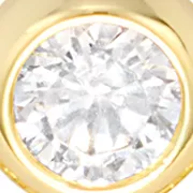 Gold Plated Cubic Zirconia Bezel Bypass Bangle Bracelet