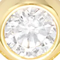 Gold Plated Cubic Zirconia Bezel Bypass Bangle Bracelet