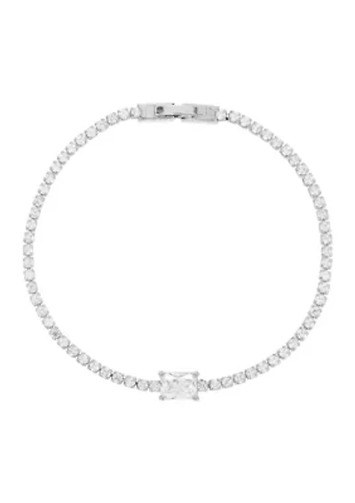 Cubic Zirconia Baguette Tennis Bracelet