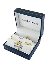 Boxed Gold-Plated Fine Silver 'I Am Blessed' Charm Bracelet 