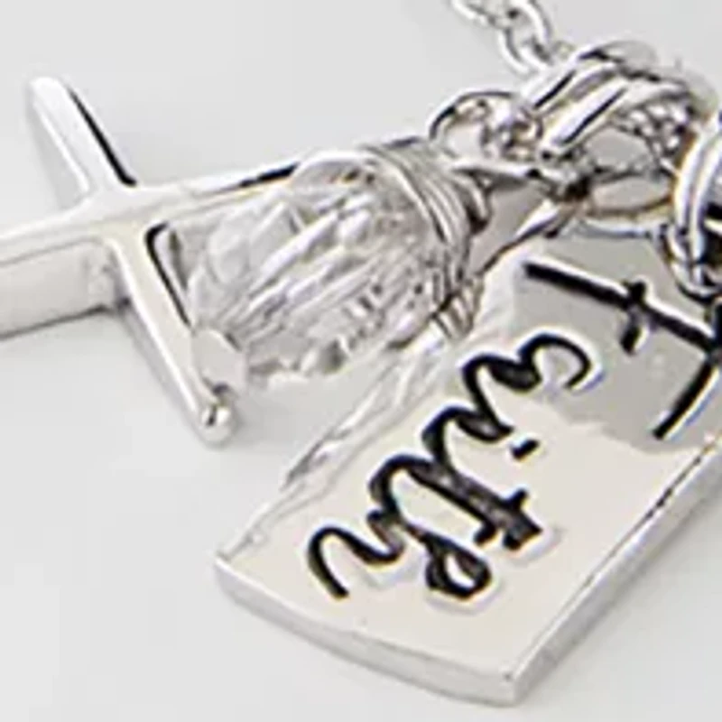 18" Boxed Silver Plated Faith Engraved Cross Necklace