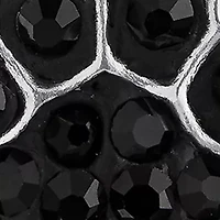 18 Inch Fine Silver Plated Black Crystal Pavé Paw Necklace