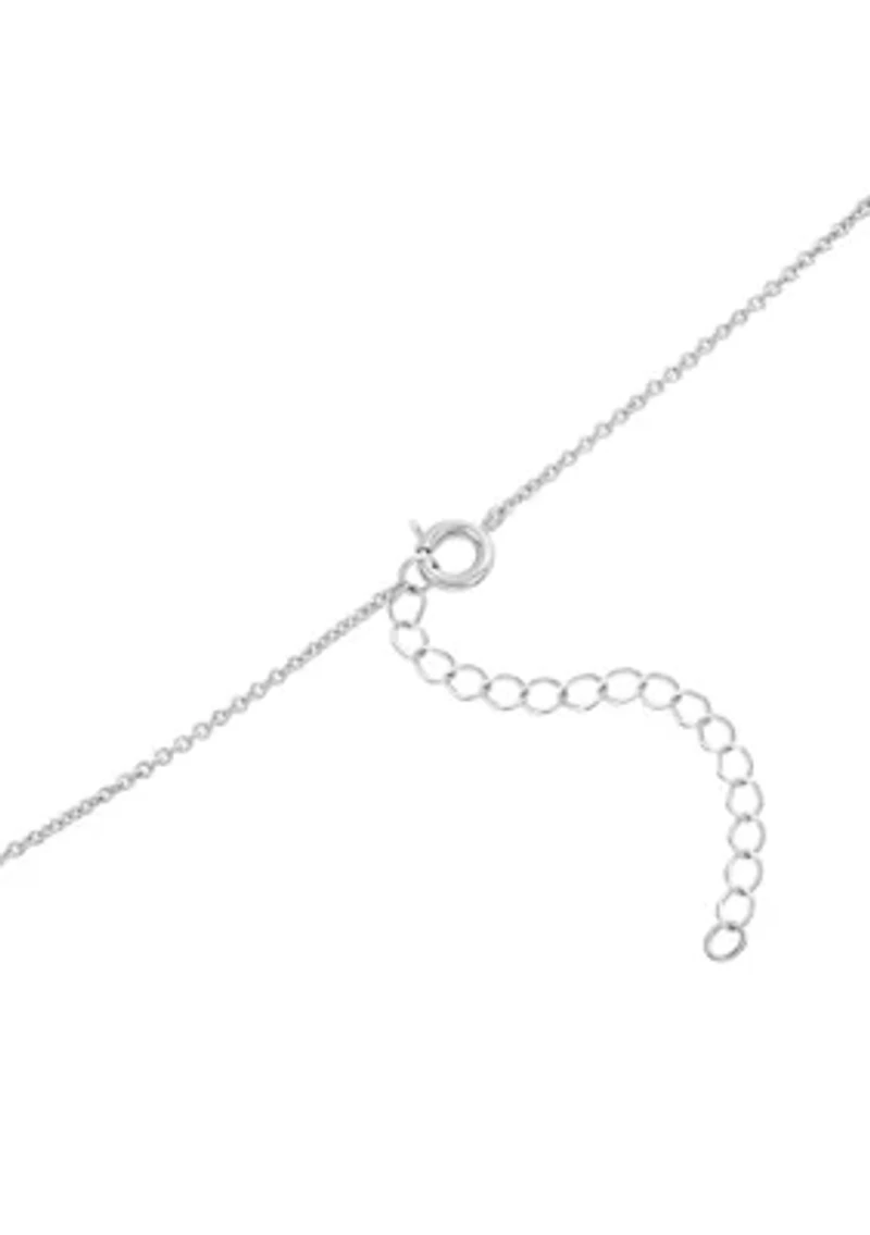 Silver Plated Cubic Zirconia 'Mom' Necklace