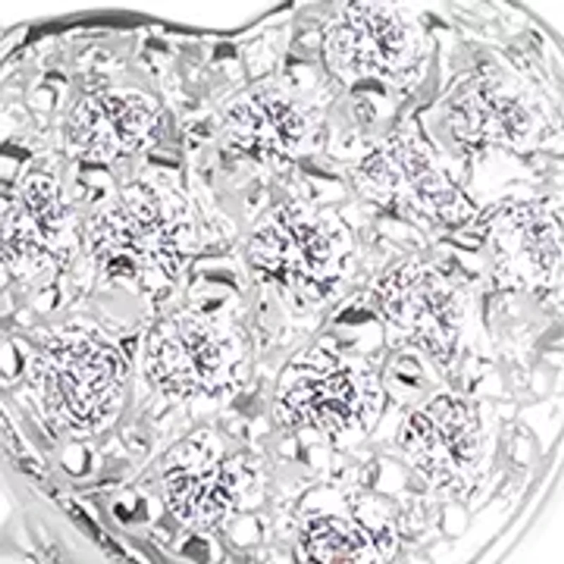 Cubic Zirconia Heart Pave Love Pendant Necklace