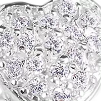 Cubic Zirconia Heart Pave Love Pendant Necklace