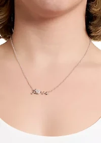 Cubic Zirconia Heart Pave Love Pendant Necklace