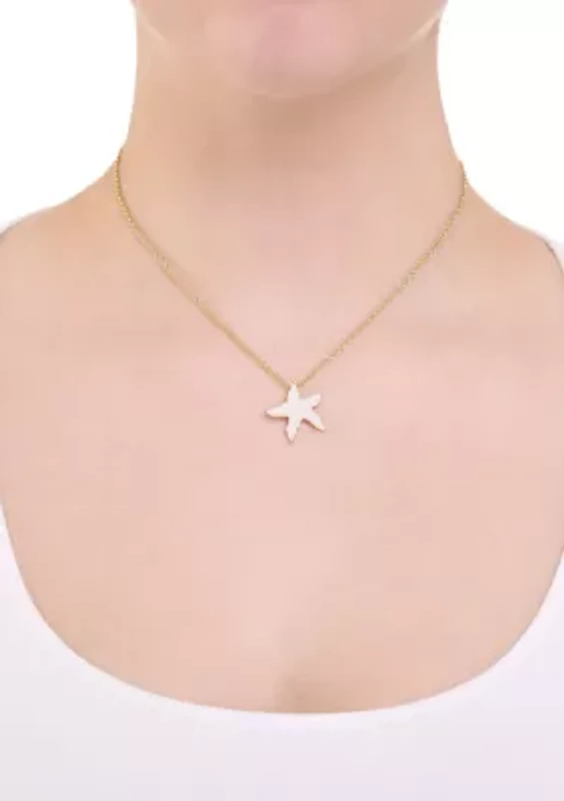 Gold Plated Caviar Pearl Starfish Necklace