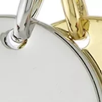 Boxed Two Tone Over Fine Silver Plated 18 in + 2 in Engraved 'Breathe' Disc Pendant Necklace