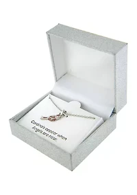 Boxed Fine Silver Plated Cubic Zirconia Cardinal Pendant Necklace
