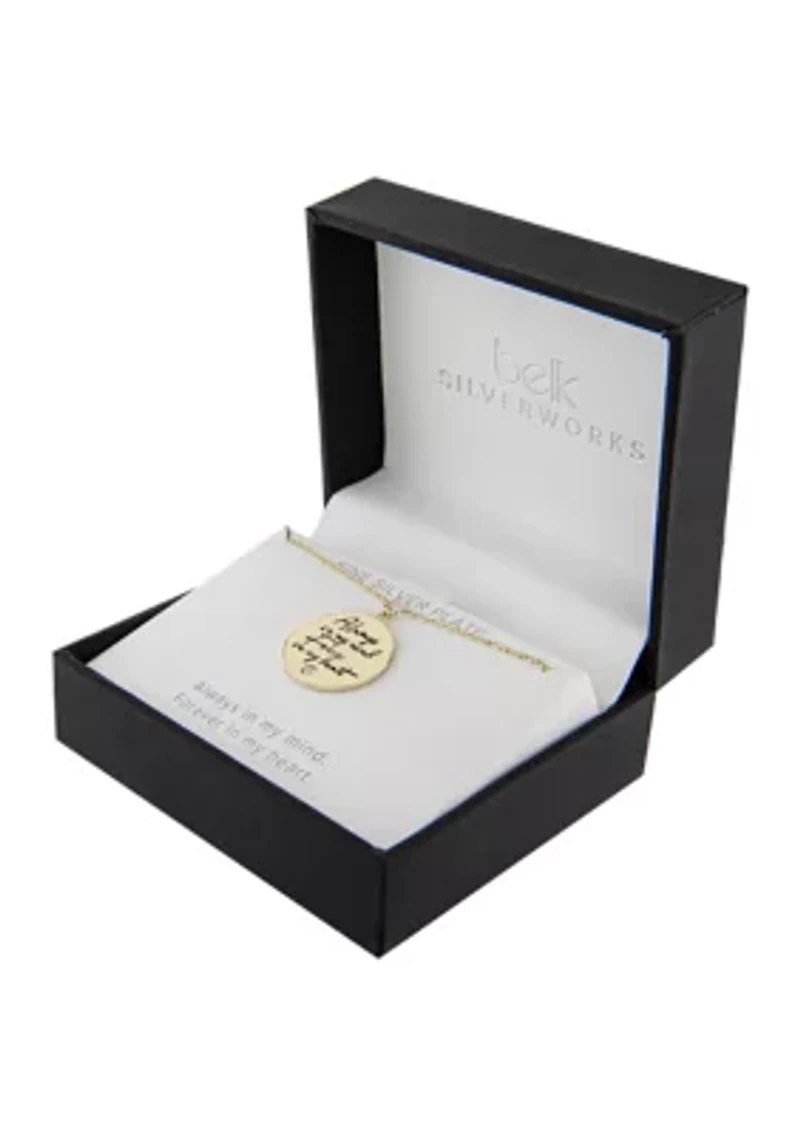 Boxed Silver Plated 16" + 2"  'Always My Mind' Pendant Necklace or Gold