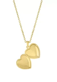 Boxed Gold Over Fine Silver Plated Mama Heart Locket Necklace