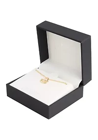 Gold Plated Cubic Zirconia Mom Heart Pendant Necklace