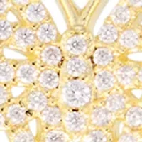 Plated Cubic Zirconia Butterfly Mirror Chain Necklace