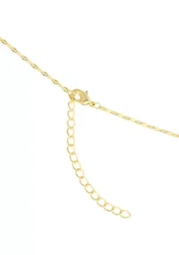 Plated Cubic Zirconia Butterfly Mirror Chain Necklace