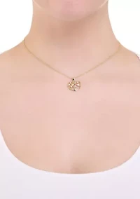 Plated Cubic Zirconia Tree of Life Heart Necklace
