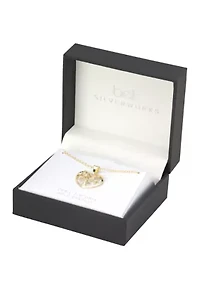Plated Cubic Zirconia Tree of Life Heart Necklace