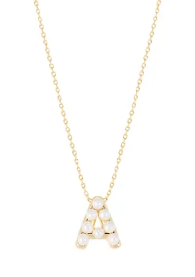 Gold Plated Pearl Initial Necklace