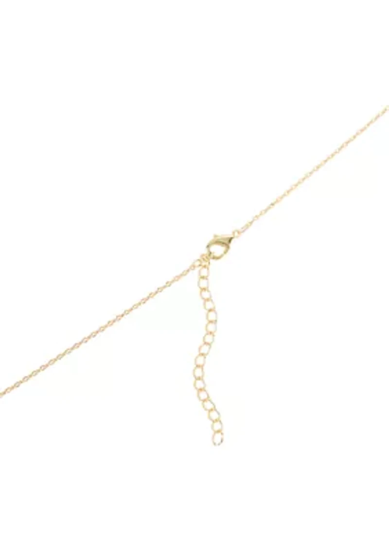 Gold Plated Pearl Initial Necklace