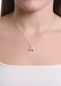 Gold Plated Pearl Initial Necklace