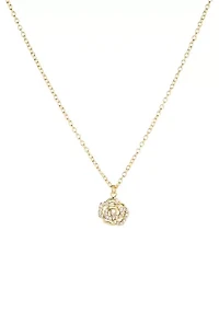 Cubic Zirconia Open Rose Necklace