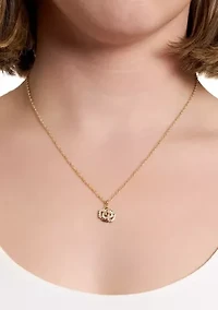 Cubic Zirconia Open Rose Necklace