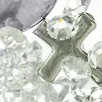 Boxed Fine Silver Plated 18" Faith and Cross Dancing Crystals Pendant Necklace