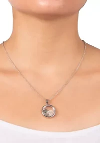 Boxed Fine Silver Plated 18" Faith and Cross Dancing Crystals Pendant Necklace