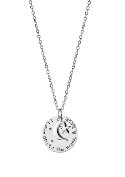 Boxed Silver Plated 18" 'I Love You to the Moon & Back' Pendant Necklace