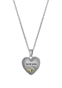 Boxed Silver Plated 18" Crystal 'Love You More' Heart Shaker Necklace