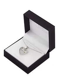 Boxed Silver Plated 18" Crystal 'Love You More' Heart Shaker Necklace