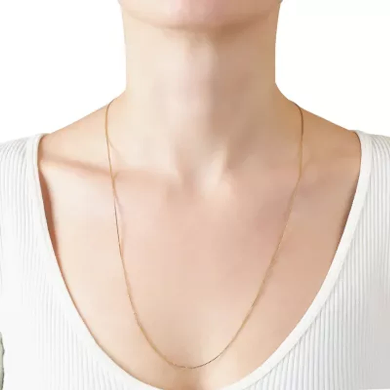 Gold Plated 24IN Box Chain Necklace