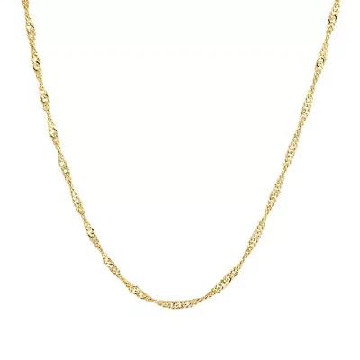 Gold Plated Twist Chain Necklace, 18in., 20in. Or 24in.