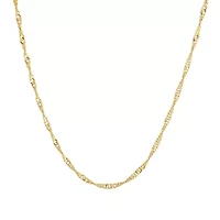 Gold Plated Twist Chain Necklace, 18in., 20in. Or 24in.