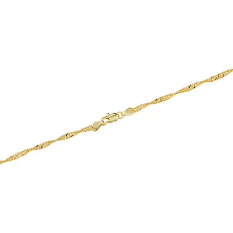 Gold Plated Twist Chain Necklace, 18in., 20in. Or 24in.