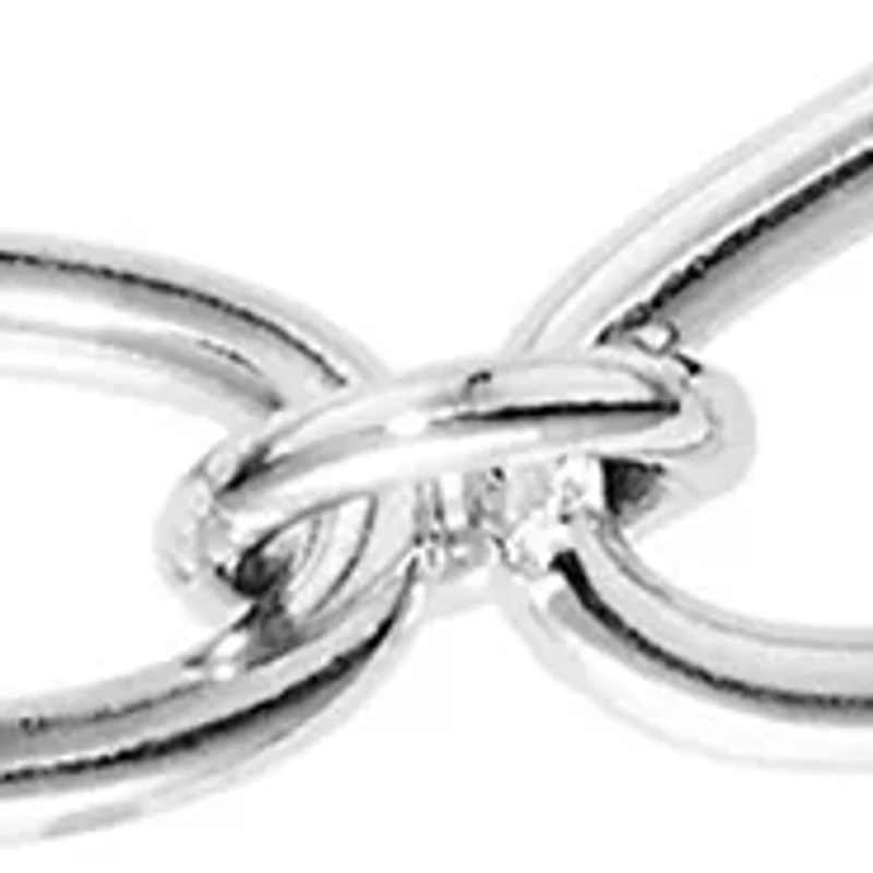 Silver Plated Large Linked Chain Bracelet