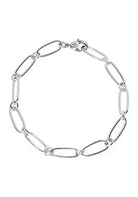 Silver Plated Large Linked Chain Bracelet