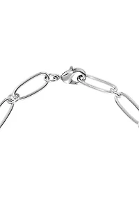 Silver Plated Large Linked Chain Bracelet
