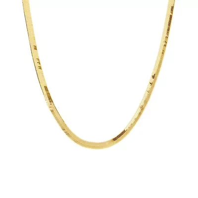 Gold Plated 16+2-in. Herringbone Chain Necklace