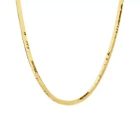Gold Plated 16+2-in. Herringbone Chain Necklace