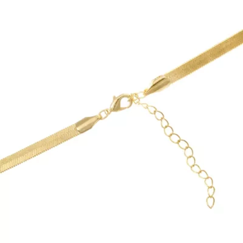 Gold Plated 16+2-in. Herringbone Chain Necklace
