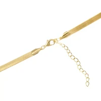 Gold Plated 16+2-in. Herringbone Chain Necklace