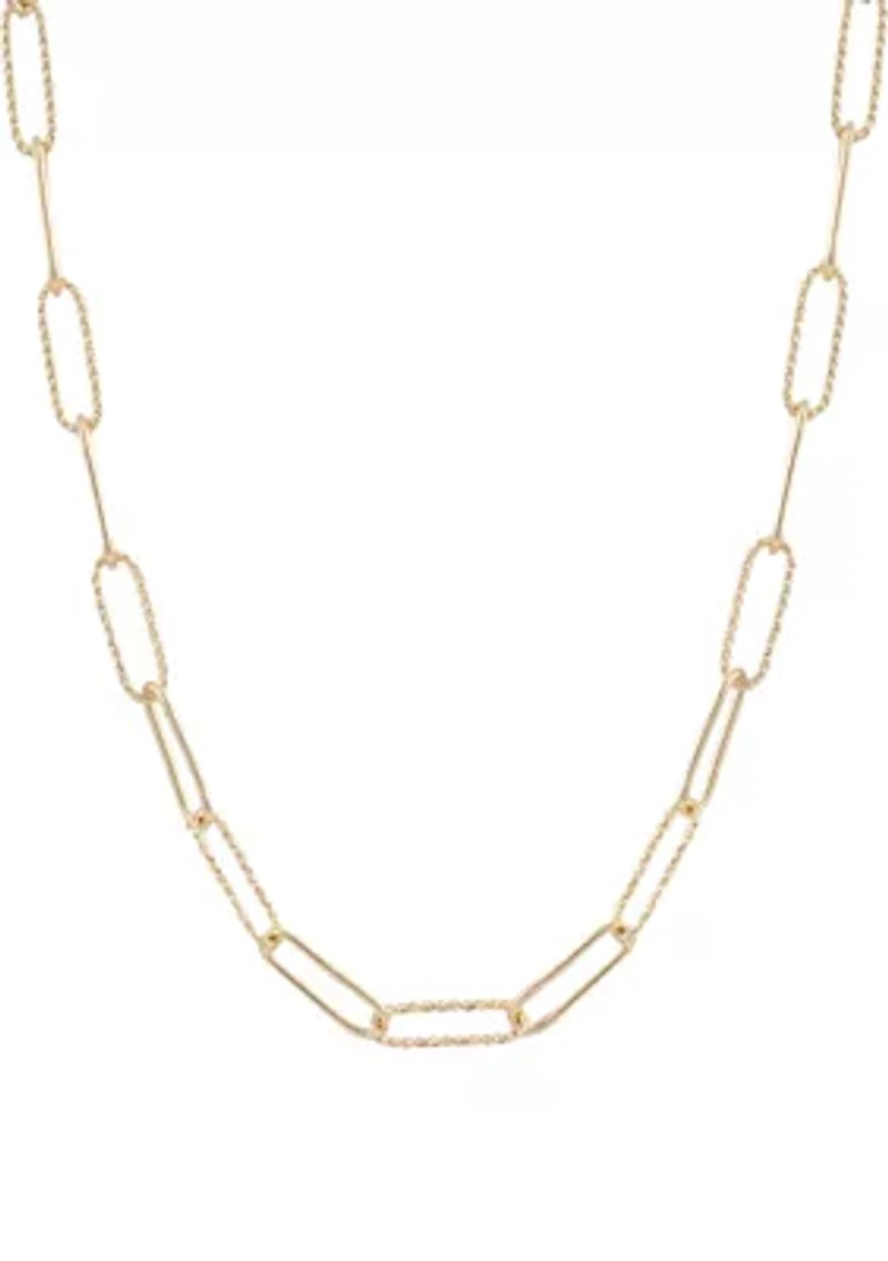 Gold-Plated 16+2" Paperclip Chain Necklace