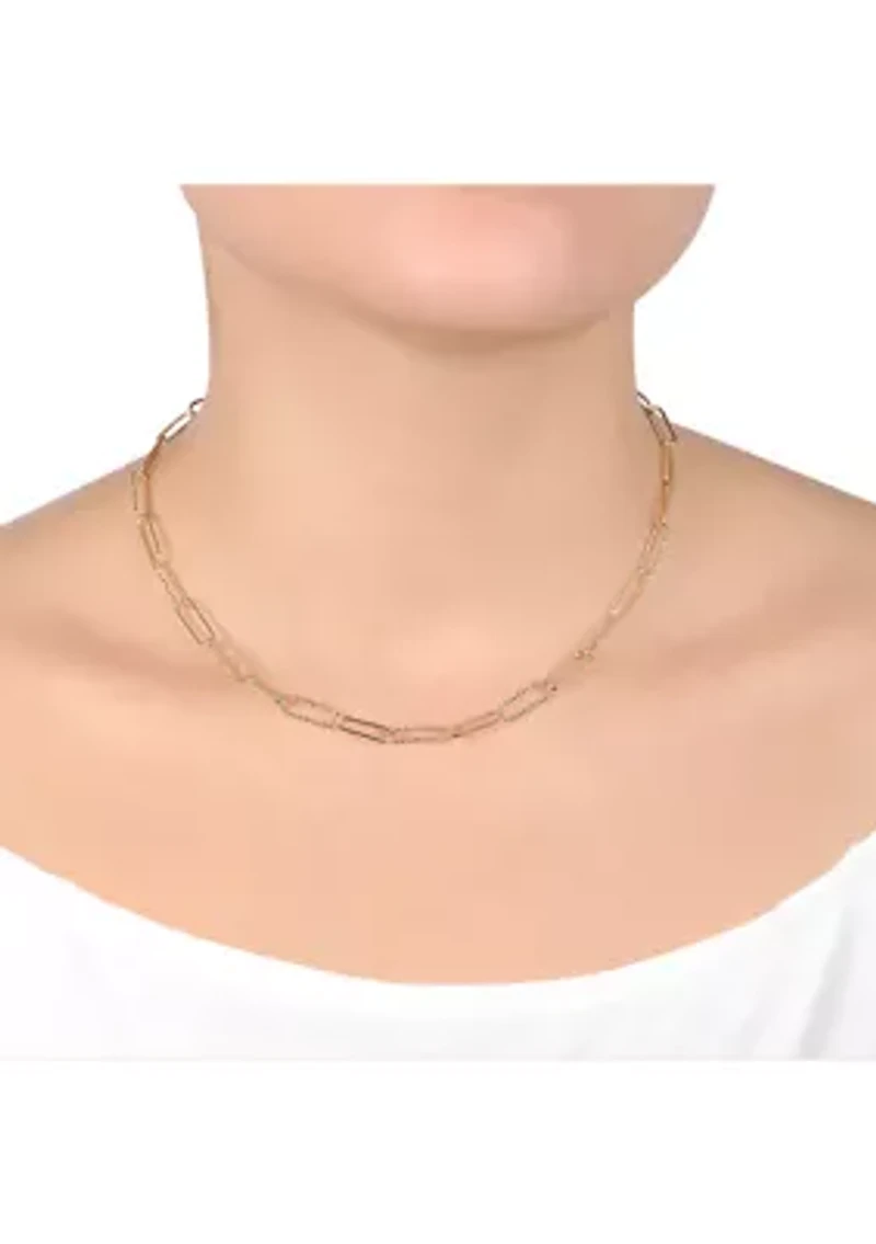 Gold-Plated 16+2" Paperclip Chain Necklace