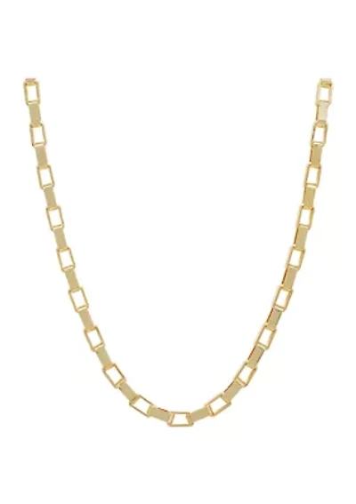 Gold Plated Box Chain Necklace