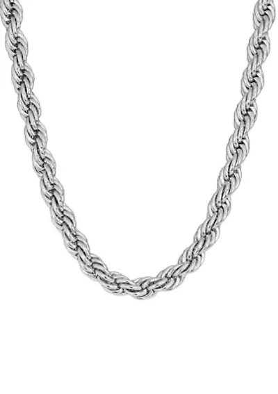 Silver Plated Rope Chain Necklace
