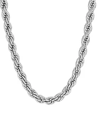 Silver Plated Rope Chain Necklace