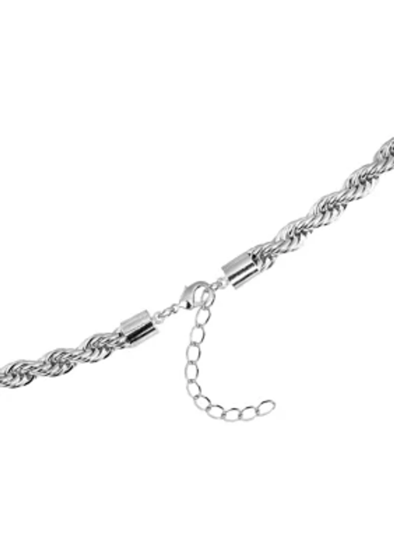 Silver Plated Rope Chain Necklace